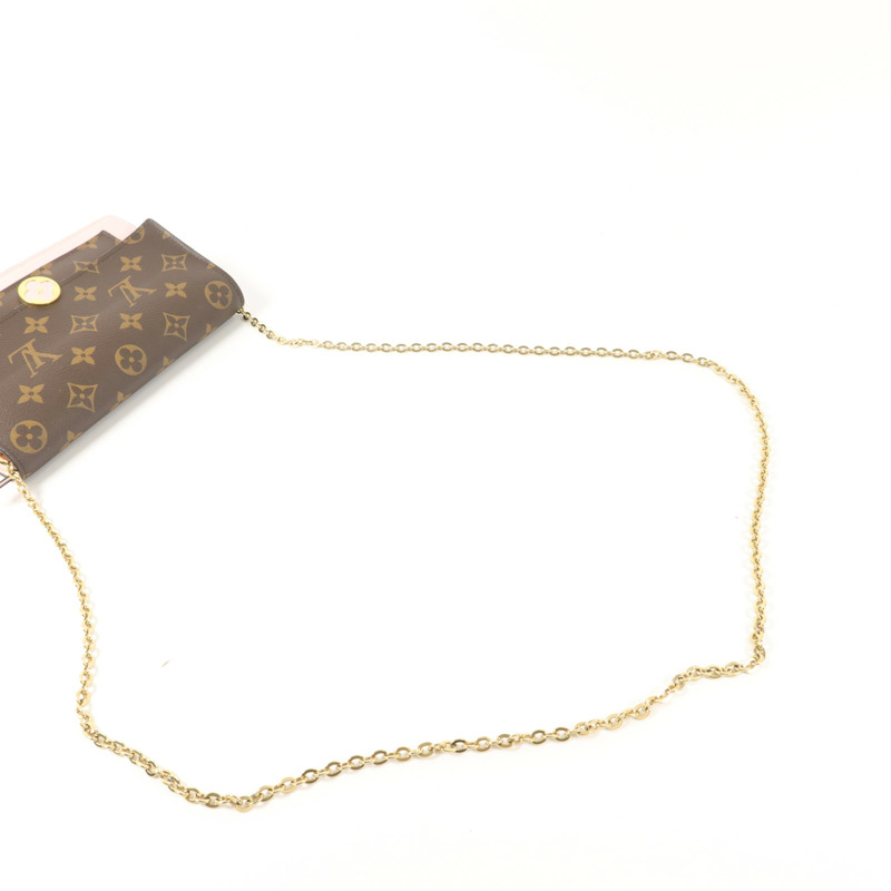 LOUIS VUITTON Monogram Flore Chain Wallet鏈帶肩背袋-7