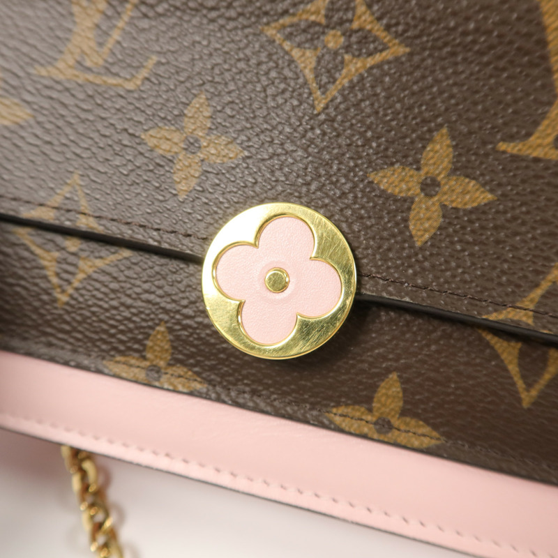 LOUIS VUITTON Monogram Flore Chain Wallet鏈帶肩背袋-8