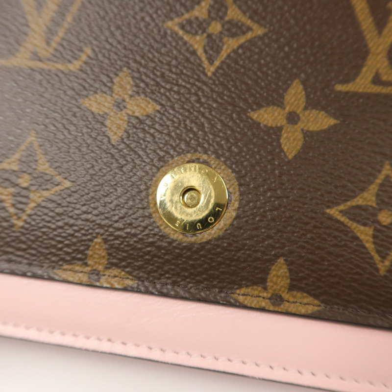 LOUIS VUITTON Monogram Flore Chain Wallet鏈帶肩背袋-9