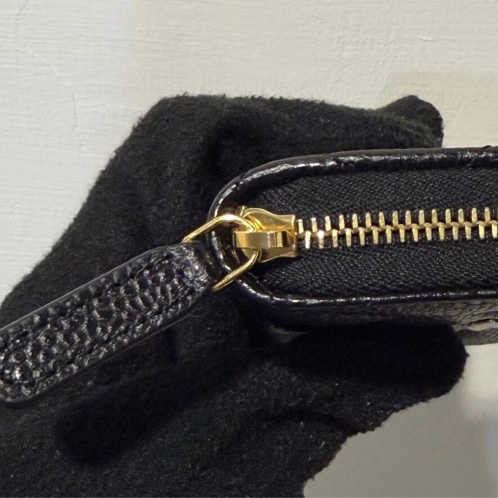 Chanel 經典款拉鍊零錢包 黑色 (荔枝紋牛皮金釦)-4