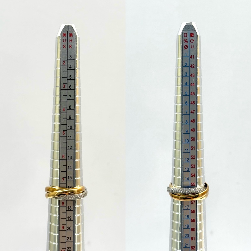 CARTIER 卡地亞 TRINITY 鑲鑽戒指 #55-5