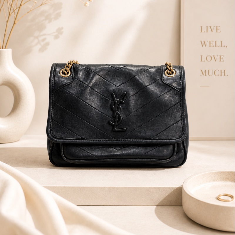 Saint Laurent Baby Niki 黑色金鏈肩背包-0