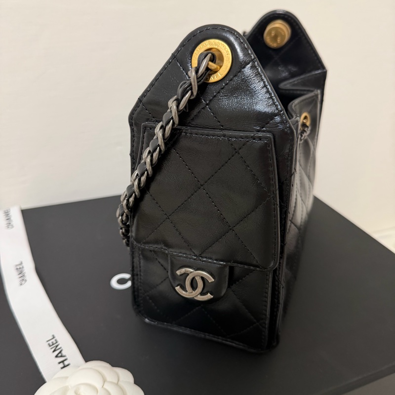 Chanel 25bag mini 迷你 油蠟皮-3