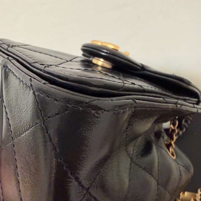 Chanel 25bag mini 迷你 油蠟皮-10
