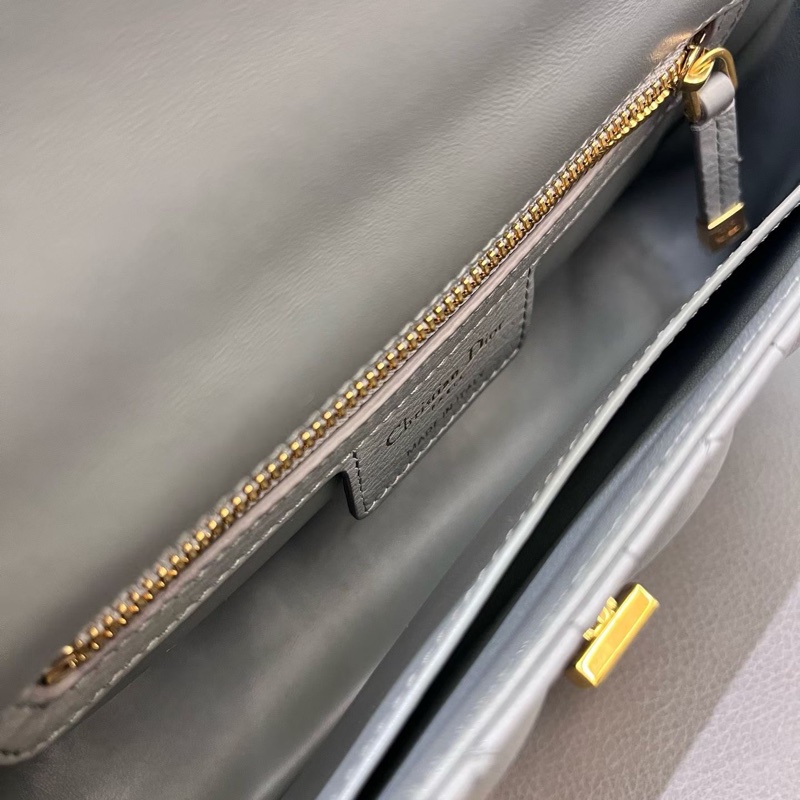 Dior 迪奧 Caro 石灰色柔軟 Cannage 籐格紋小牛皮 金扣-8
