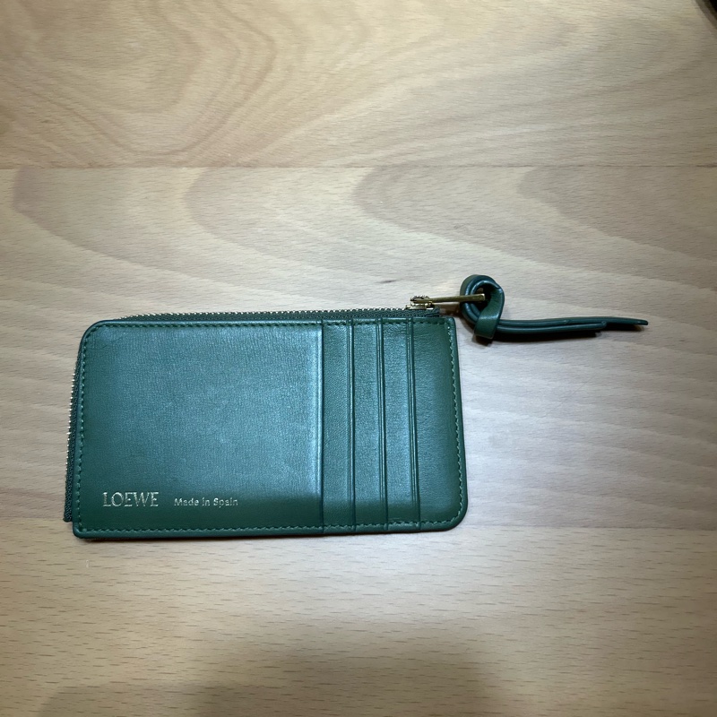 LOEWE 經典緹花 ANAGRAM 零錢拉鏈卡包 原價12000 酪梨綠-6