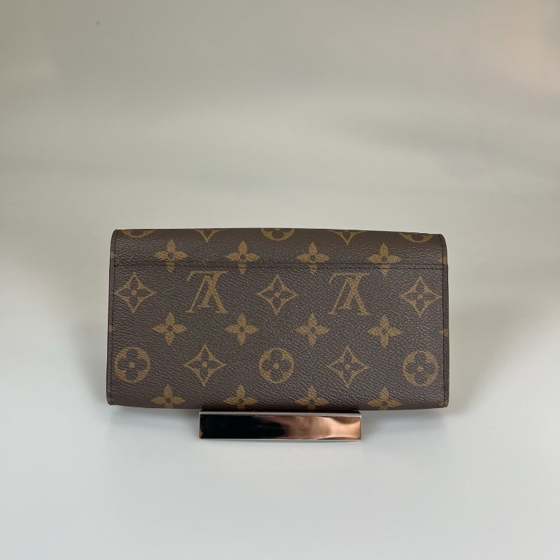 LV M60531/晶片款 咖老花信封長夾-1