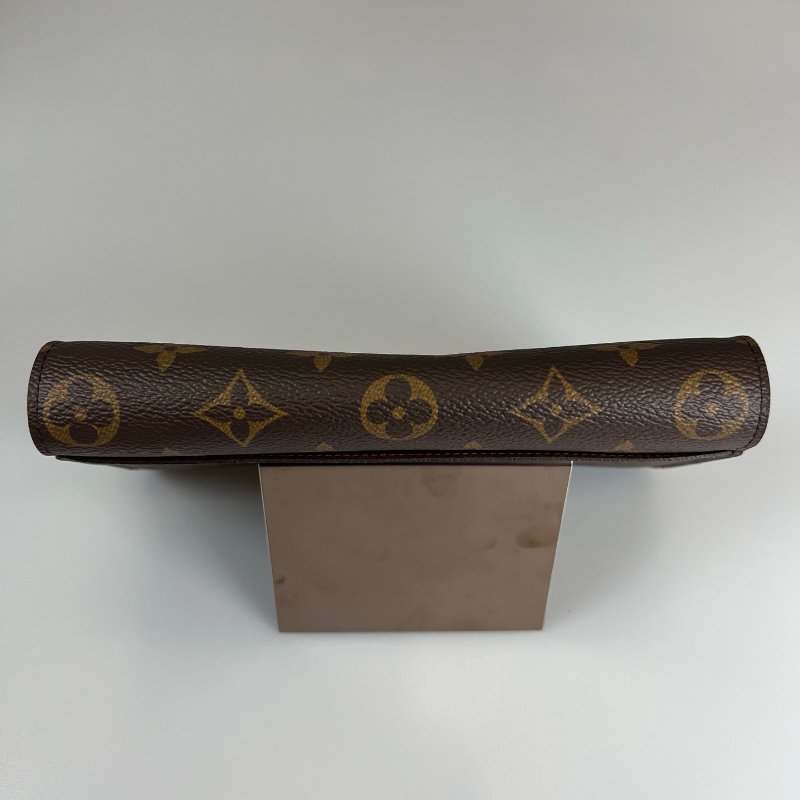 LV M60531/晶片款 咖老花信封長夾-4