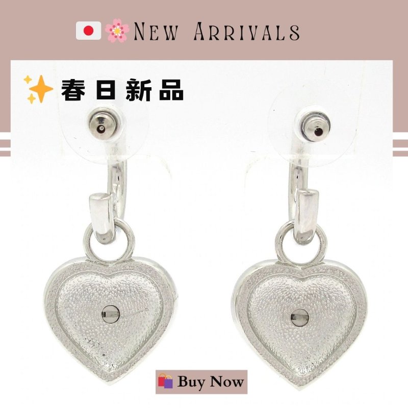 🛍️🎁 5月新品【預訂】 💘美品 罕品  香奈兒 Chanel 愛心水鑽銀色耳環 🔥 香奈兒熱賣款 香奈兒經典款耳環-1