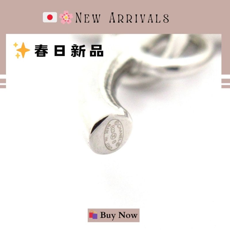 🛍️🎁 5月新品【預訂】 💘美品 罕品  香奈兒 Chanel 愛心水鑽銀色耳環 🔥 香奈兒熱賣款 香奈兒經典款耳環-5