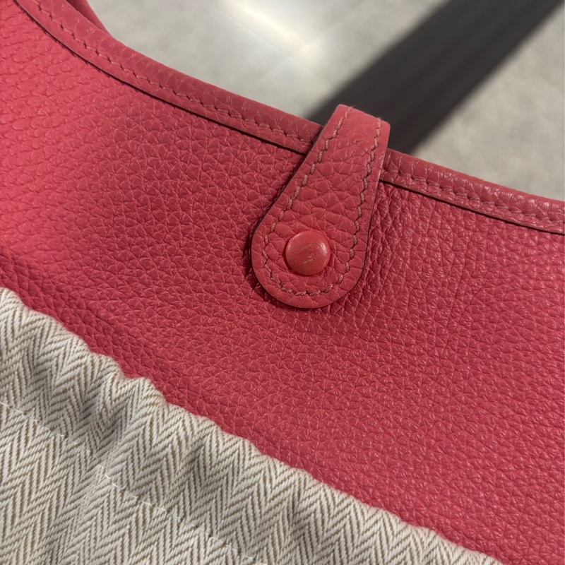 超低價🩷 Hermes 愛馬仕 Mini Evelyne 唇膏粉銀扣-9