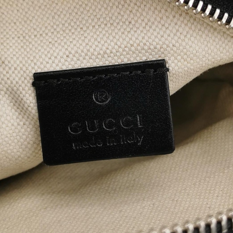 Gucci 迷你牛皮純色雙G老花壓紋斜挎包單肩包-7