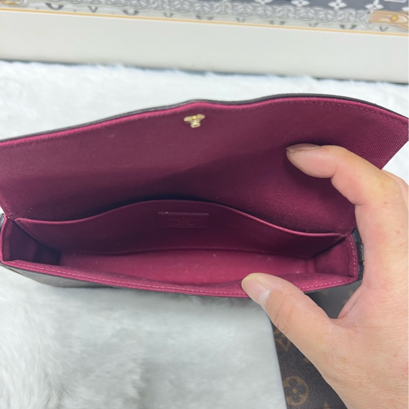 lv老花三合一 芯片款新扣 98新不裂-2