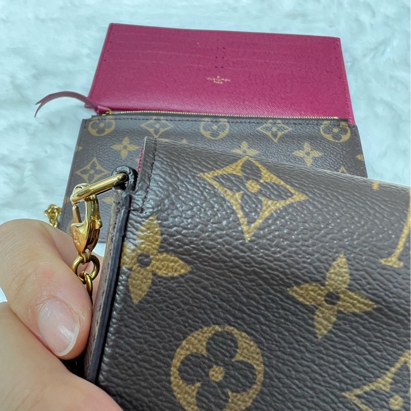 lv老花三合一 芯片款新扣 98新不裂-6