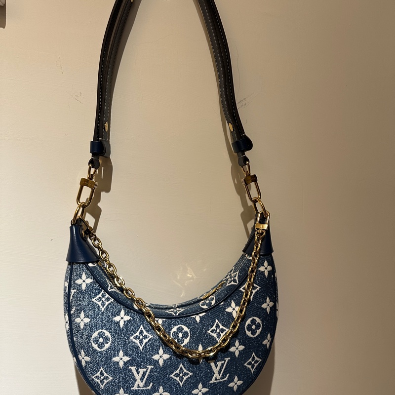 LV絕版品!牛仔月亮包-5