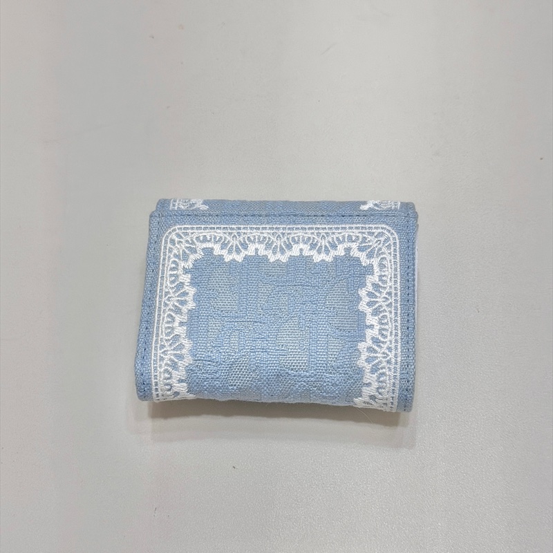 914intheair 『全新全配』Dior迪奧🩵日本限定蕾絲單寧三折迷你短夾-10