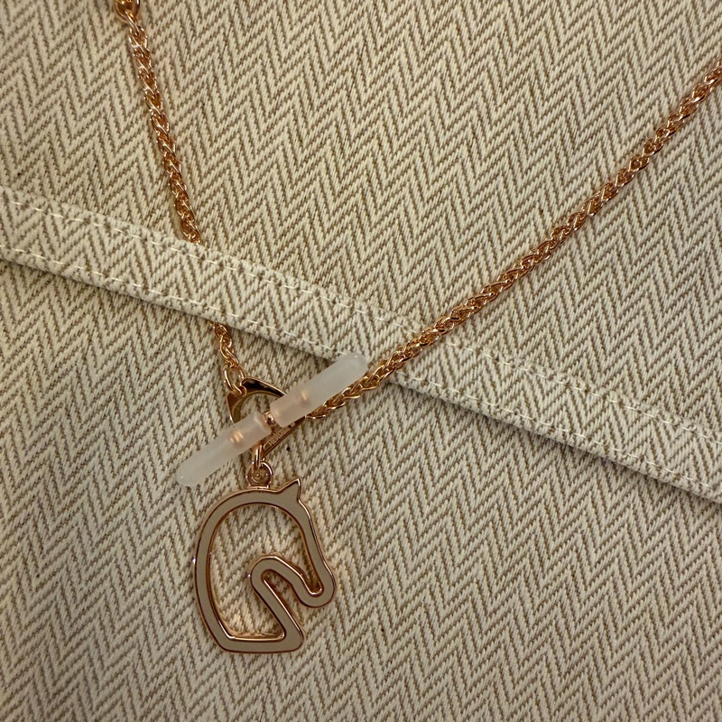 💖Hermes Tonnerre 馬頭項鍊💖 奶茶玫瑰金 全新-0
