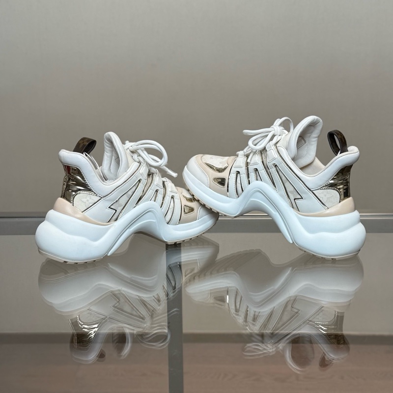 LOUIS VUITTON/路易威登 LV Archlight 白金滿印拱橋老爹鞋-6