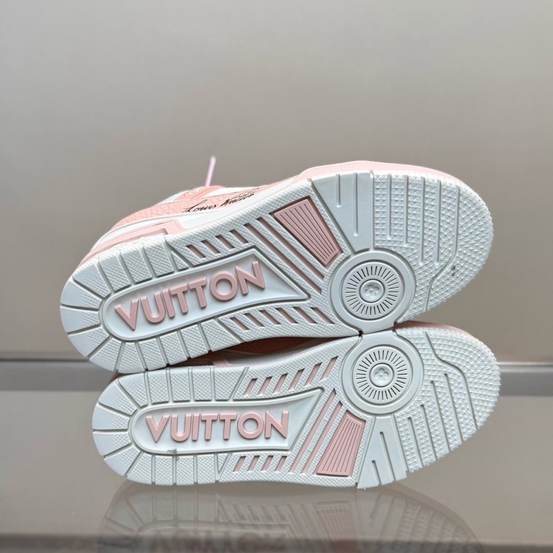 Louis Vuitton LV TRAINER 新款荔枝皮白粉-6
