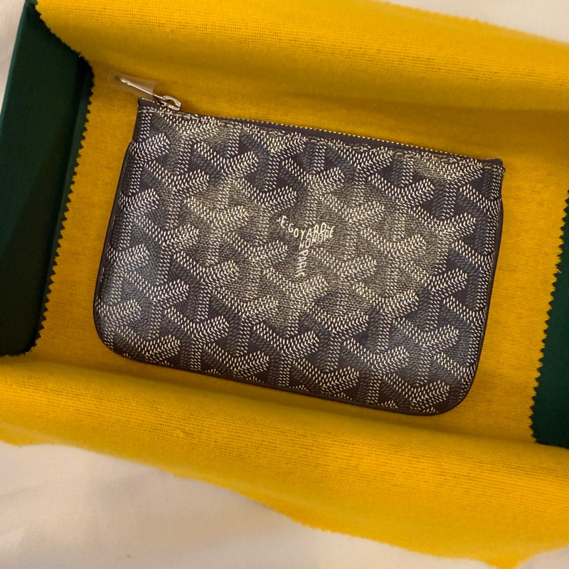 💖 Goyard 一字零錢包 灰色 全新💖-0