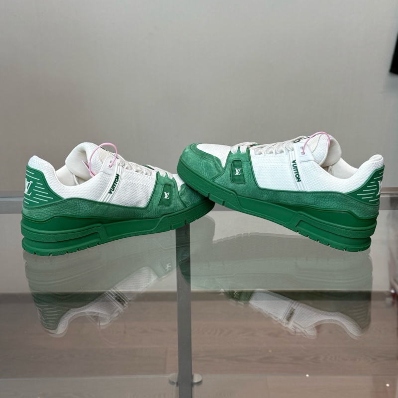 LOUIS VUITTON/路易威登 LV Trainer 新款白綠拼接板鞋 尺碼/UK9（43）-5