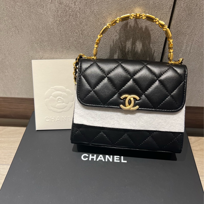 Chanel 22b 珐琅手柄包 小Kelly-0