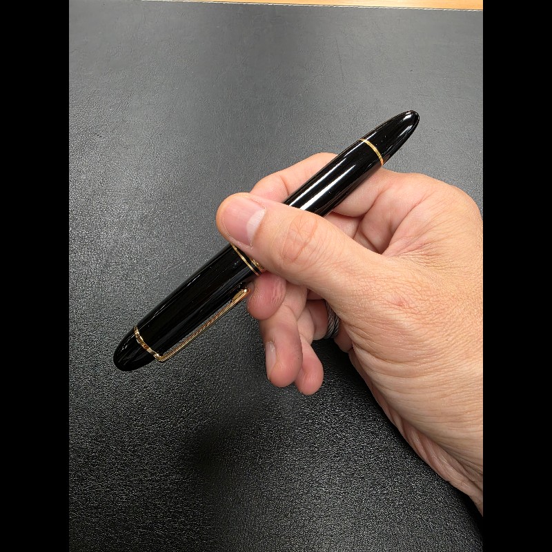 真品 萬寶龍 MONTBLANC MEISTERSTUCK No149 4810 鋼筆 18K 筆尖 黑金 M尖 罕見90年代全套原始包裝-24