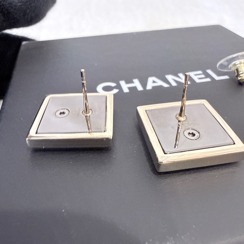 CHANEL✨方框CCLOGO針式耳環耳釘-6