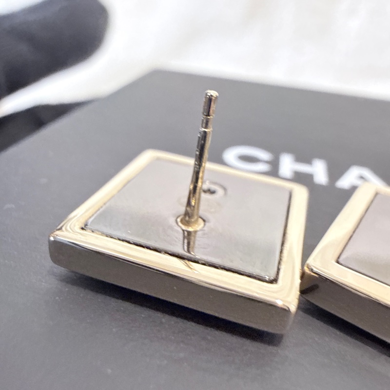 CHANEL✨方框CCLOGO針式耳環耳釘-22