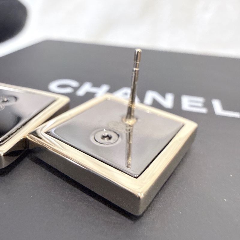 CHANEL✨方框CCLOGO針式耳環耳釘-23