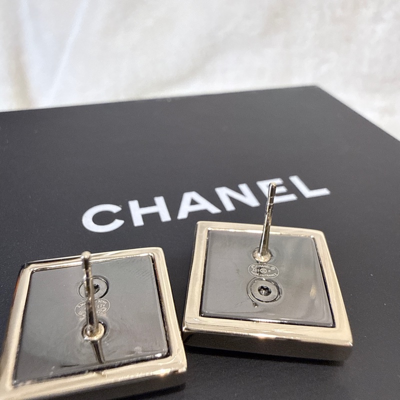 CHANEL✨方框CCLOGO針式耳環耳釘-24