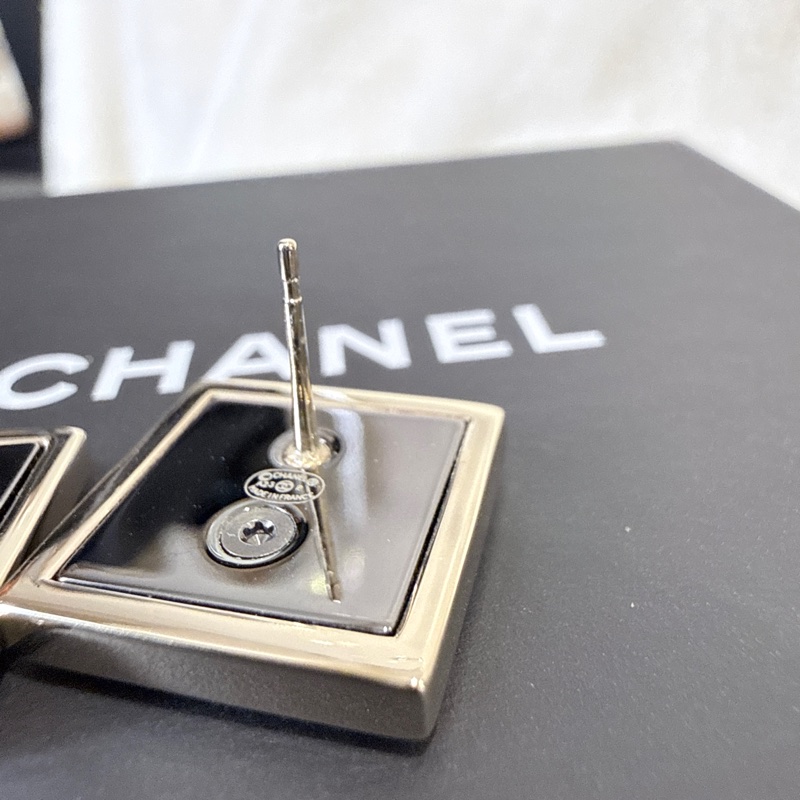 CHANEL✨方框CCLOGO針式耳環耳釘-26