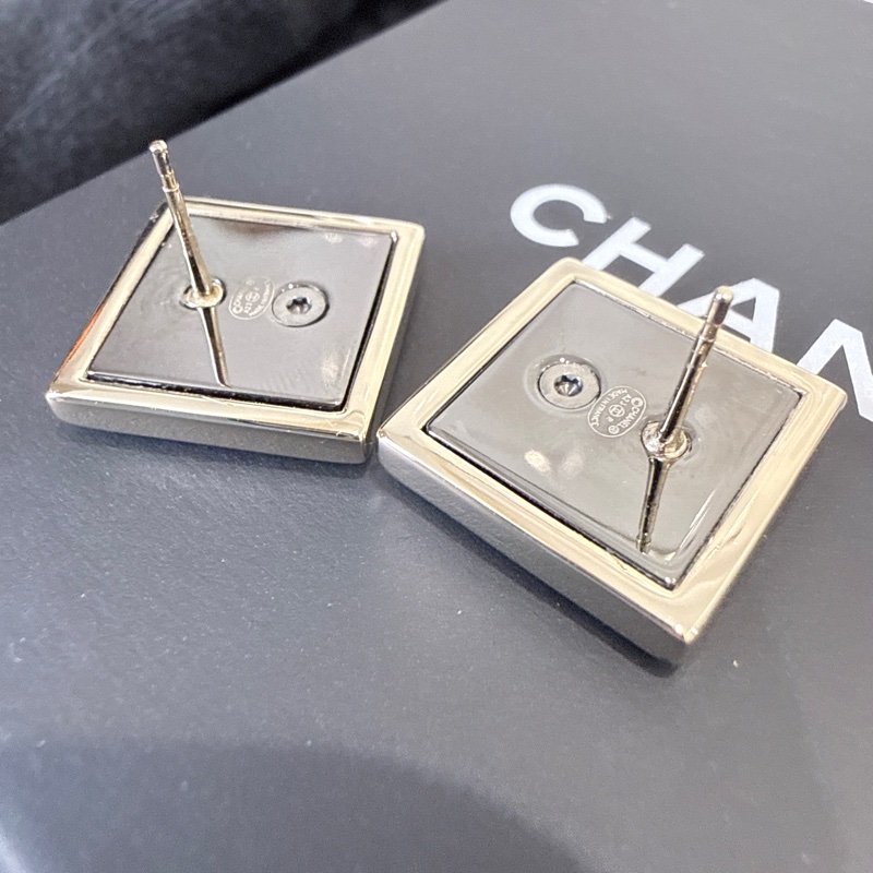 CHANEL✨方框CCLOGO針式耳環耳釘-27