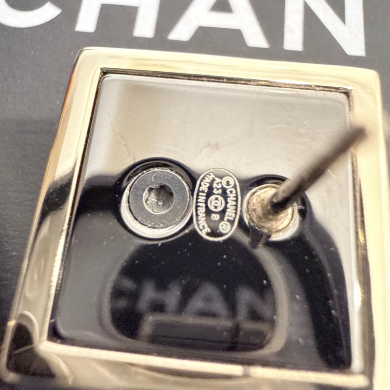 CHANEL✨方框CCLOGO針式耳環耳釘-29