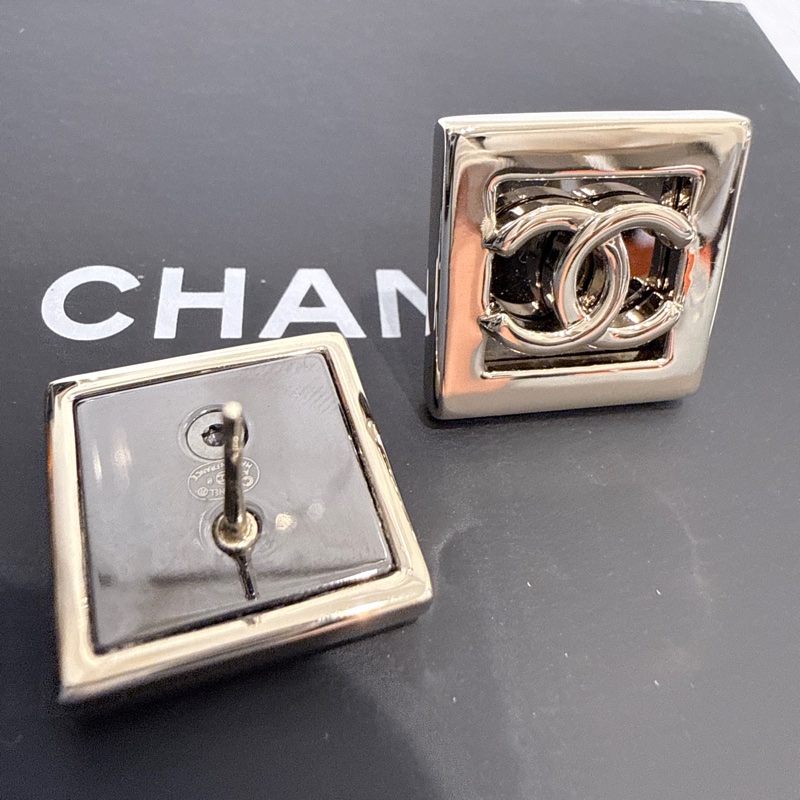 CHANEL✨方框CCLOGO針式耳環耳釘-30