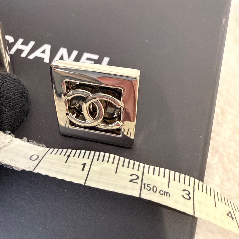 CHANEL✨方框CCLOGO針式耳環耳釘-31