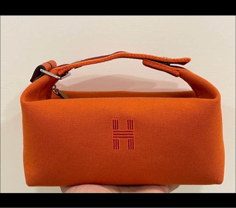 Hermès 愛馬仕 #肩背包 #飯盒包 #洗漱包 橙色-0