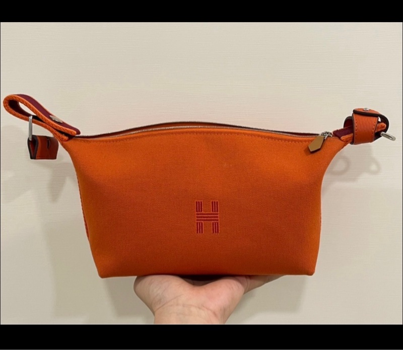 Hermès 愛馬仕 #肩背包 #飯盒包 #洗漱包 橙色-1