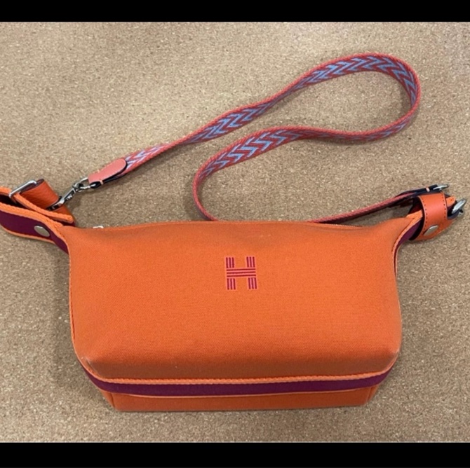 Hermès 愛馬仕 #肩背包 #飯盒包 #洗漱包 橙色-5