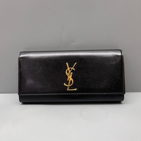 YSL 97新 黑色魚子醬手拿包 尺寸27*13
