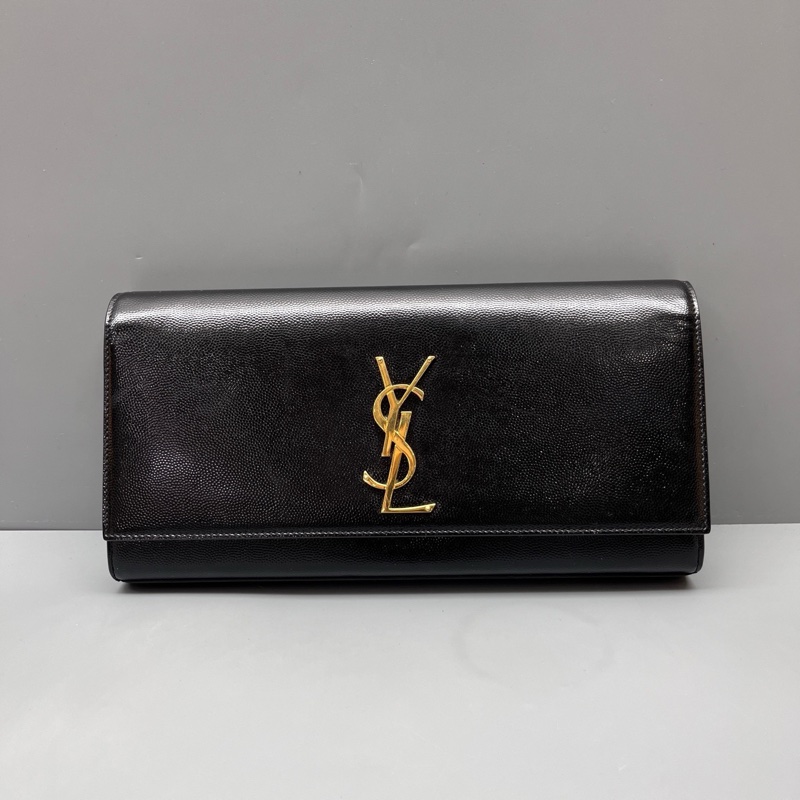 YSL 97新 黑色魚子醬手拿包 尺寸27*13-0
