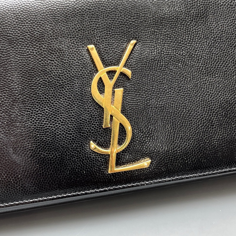 YSL 97新 黑色魚子醬手拿包 尺寸27*13-5