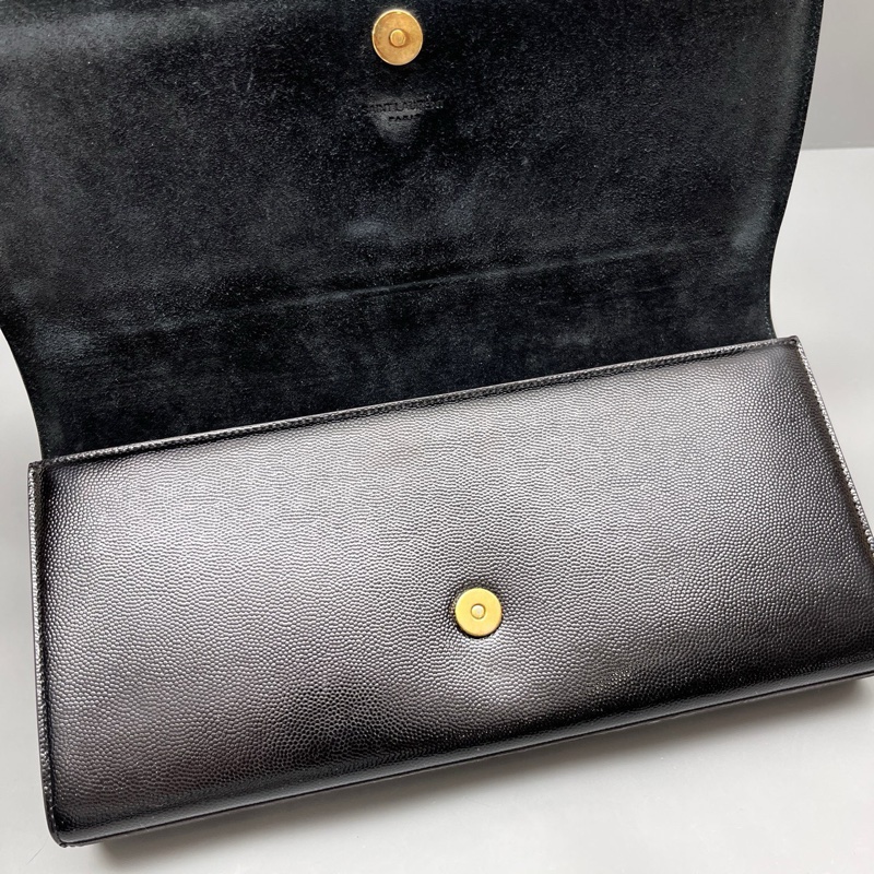 YSL 97新 黑色魚子醬手拿包 尺寸27*13-7