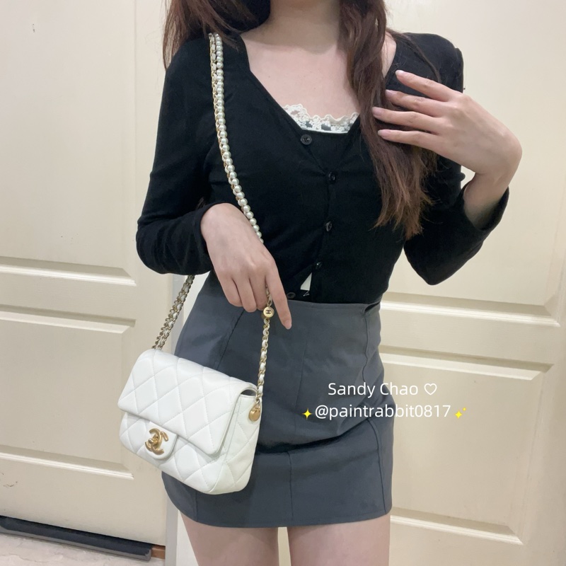ෆ Chanel 21k珍珠調節扣方胖🫧🐚🤍-0