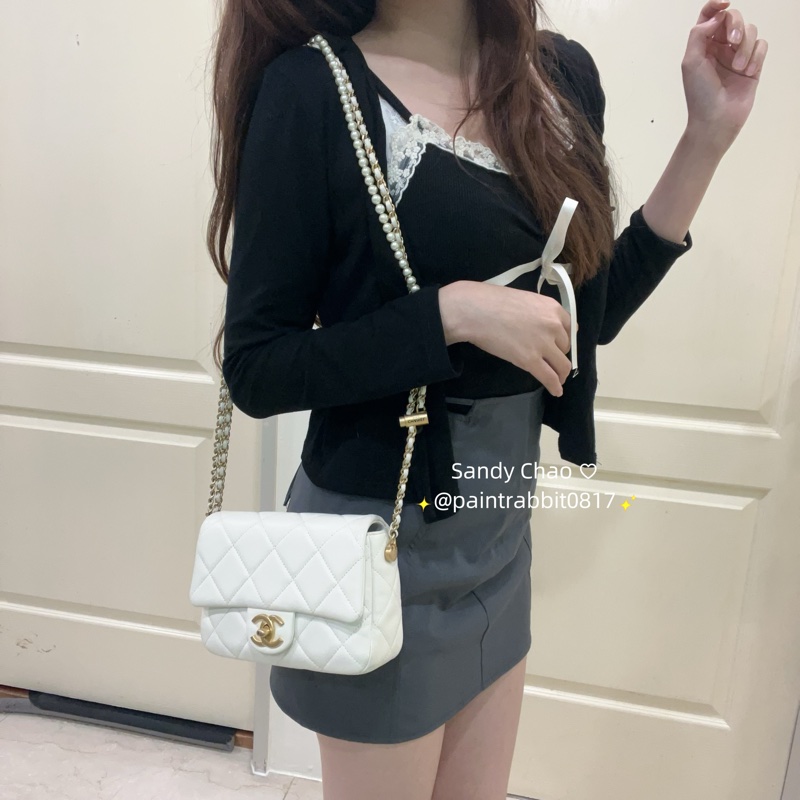 ෆ Chanel 21k珍珠調節扣方胖🫧🐚🤍-1