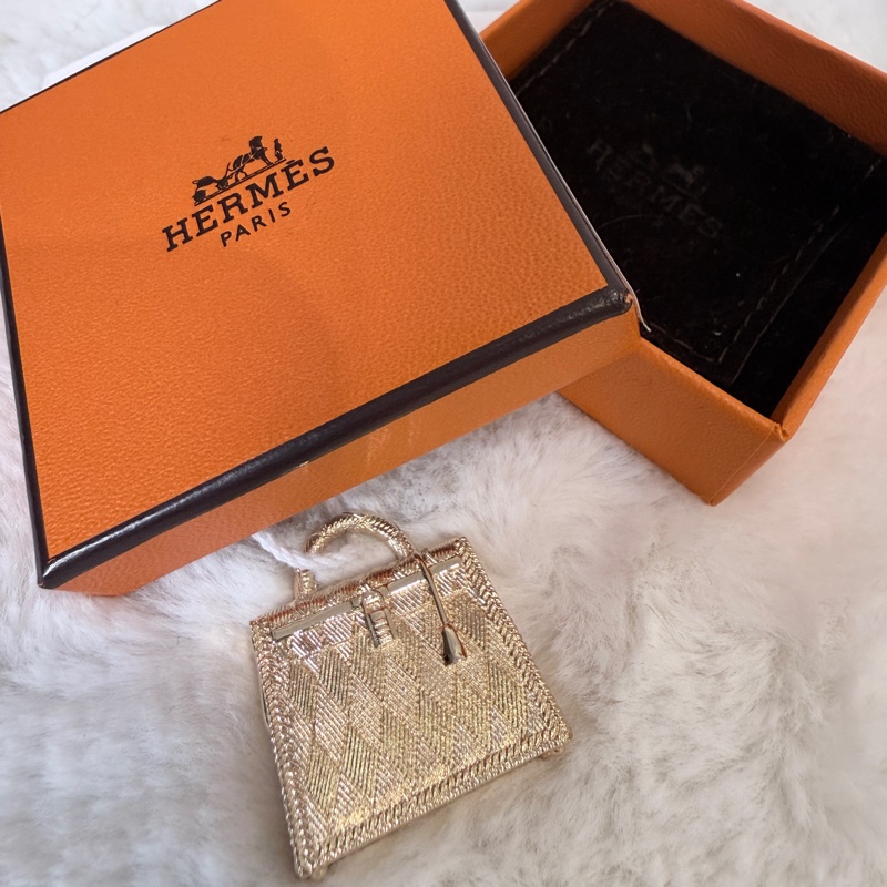 全新✨HERMES✨超難買經典Kelly造型絲巾釦包掛飾吊飾 收藏送禮-5