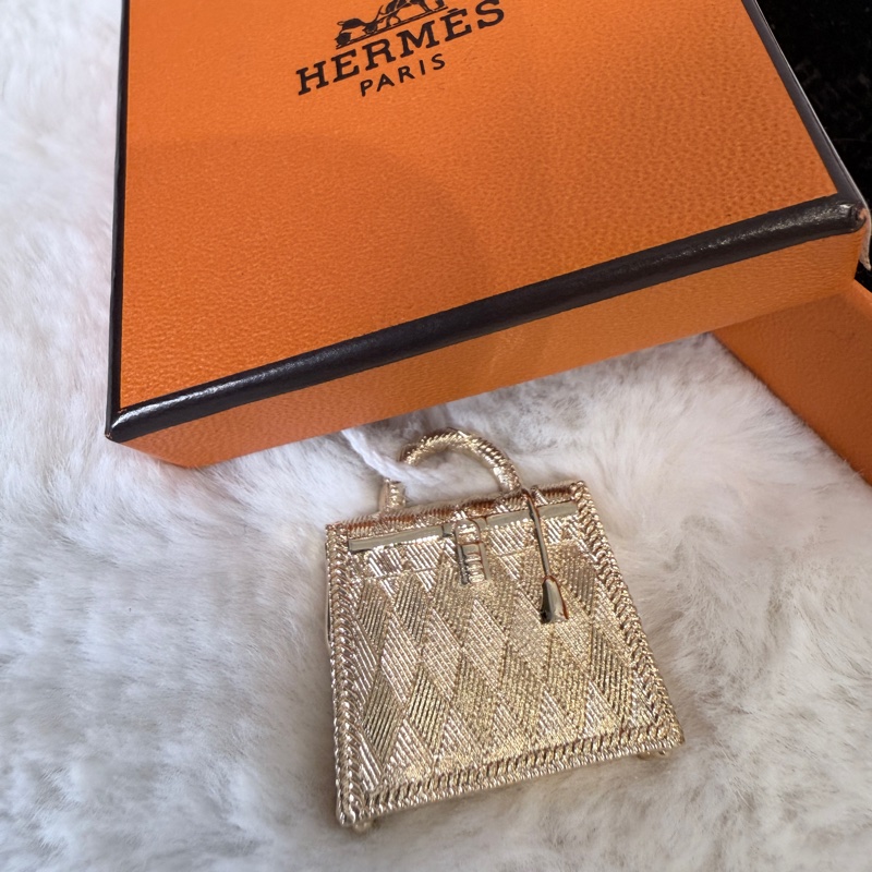全新✨HERMES✨超難買經典Kelly造型絲巾釦包掛飾吊飾 收藏送禮-6