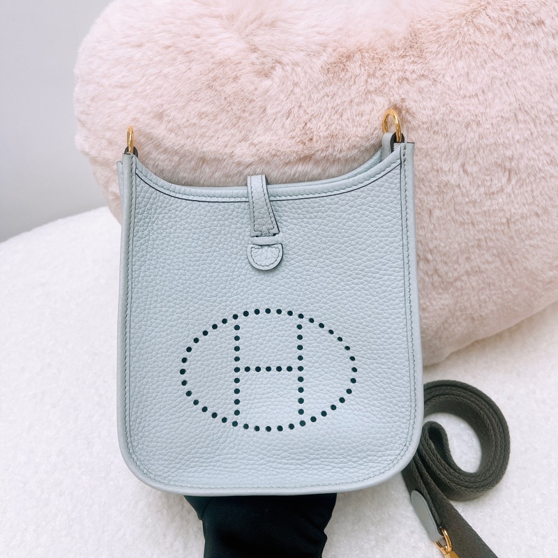 Hermes mini evelyne 伊芙琳聖杯藍金釦 Z-1
