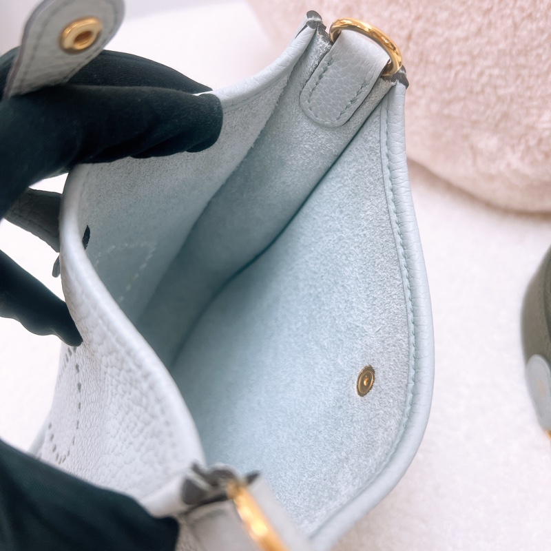 Hermes mini evelyne 伊芙琳聖杯藍金釦 Z-9