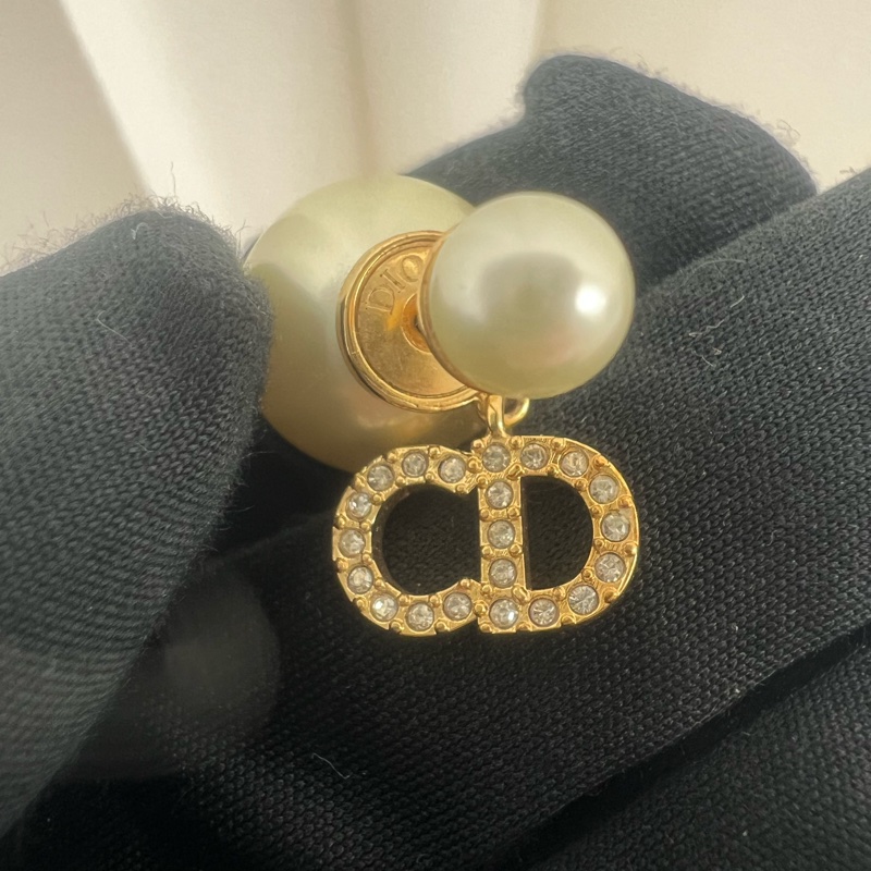 Dior tribales CD水鑽珍珠耳環-1